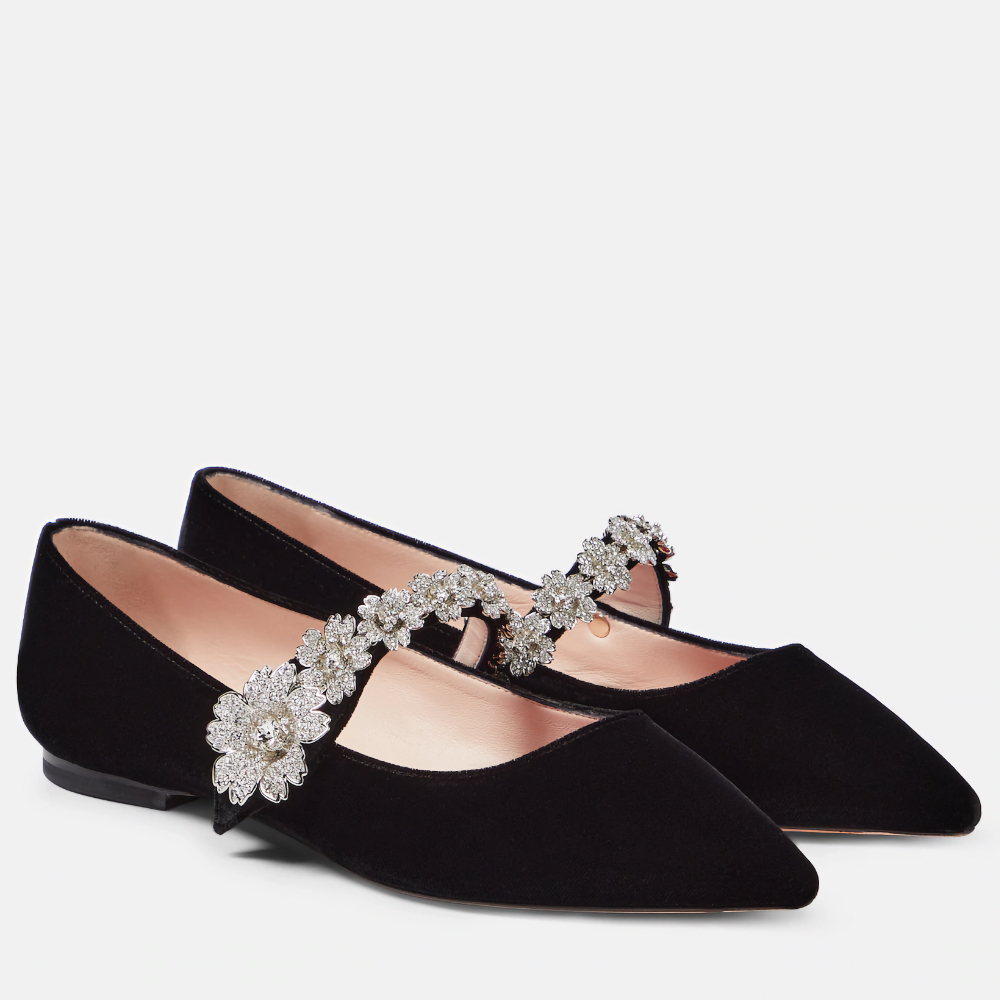 ROGER VIVIER Babies embellished velvet ballet flats